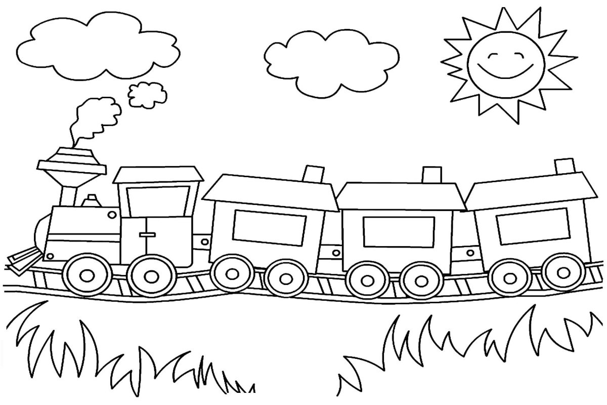 Новогодний паровоз раскраска