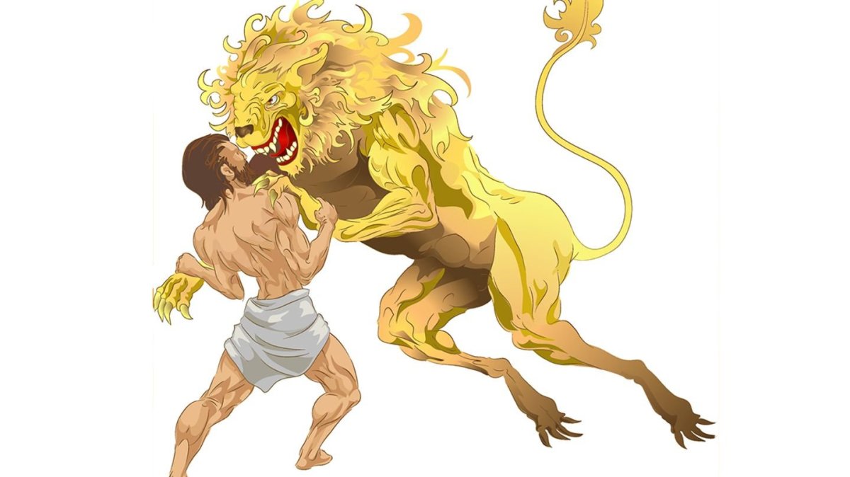 Лев на задних лапах