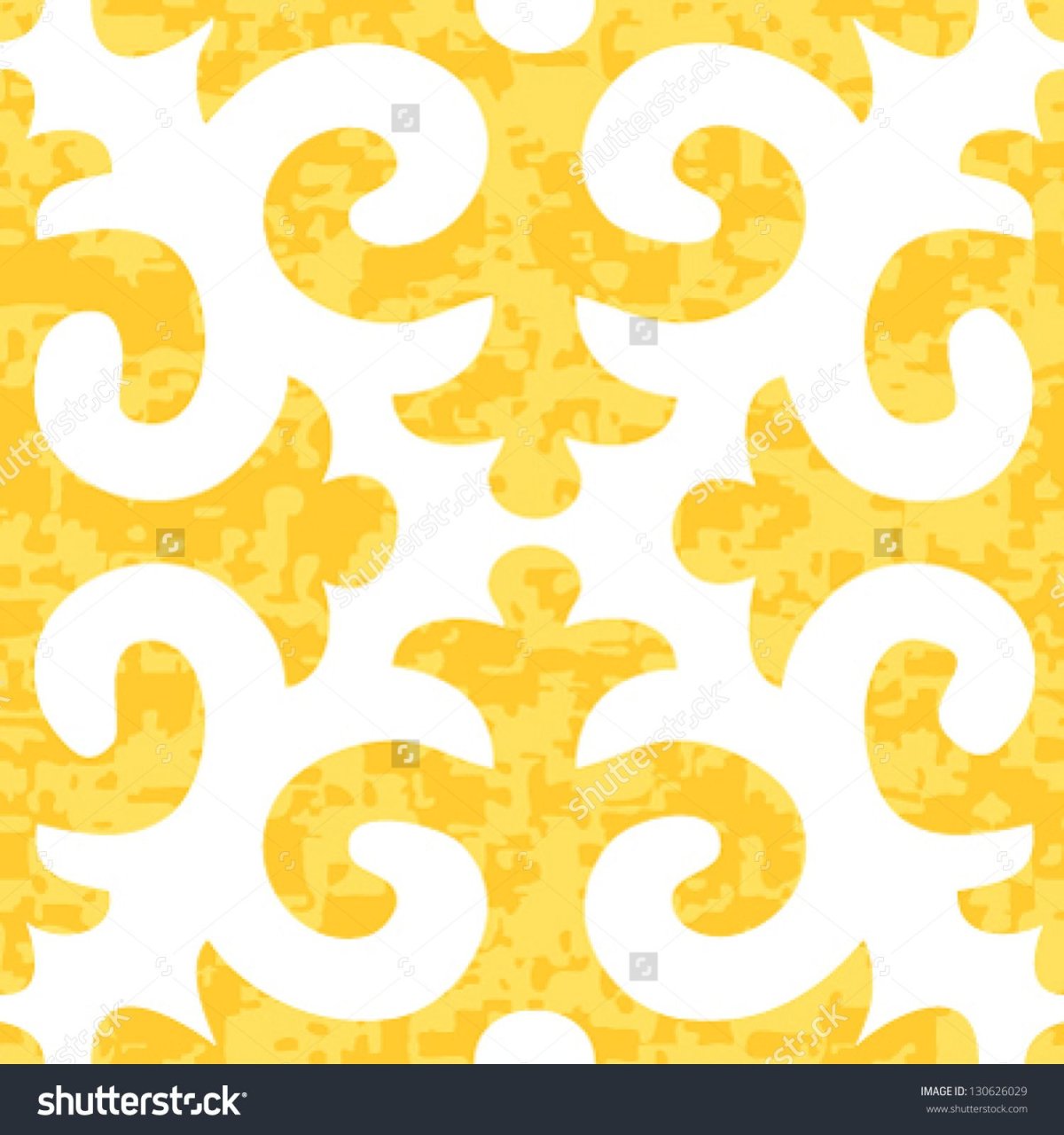 Казахские узоры желтые