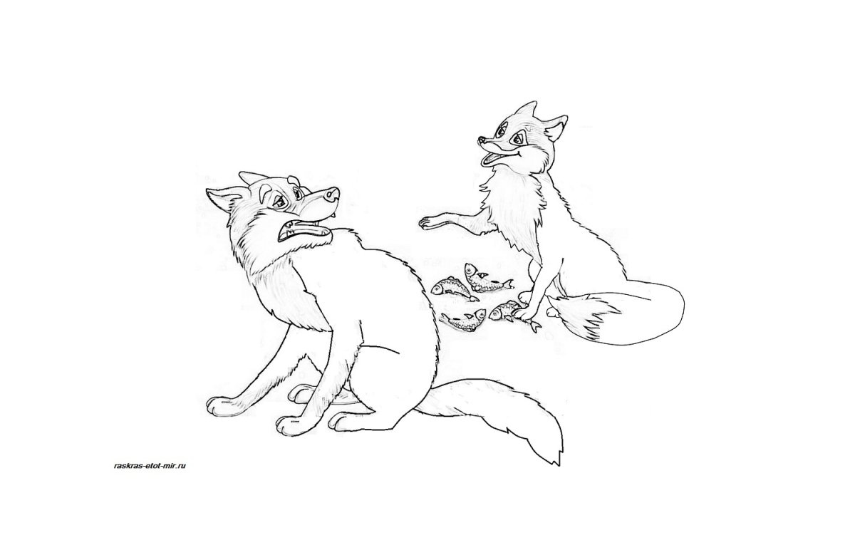 Листа и тетерев раскраска