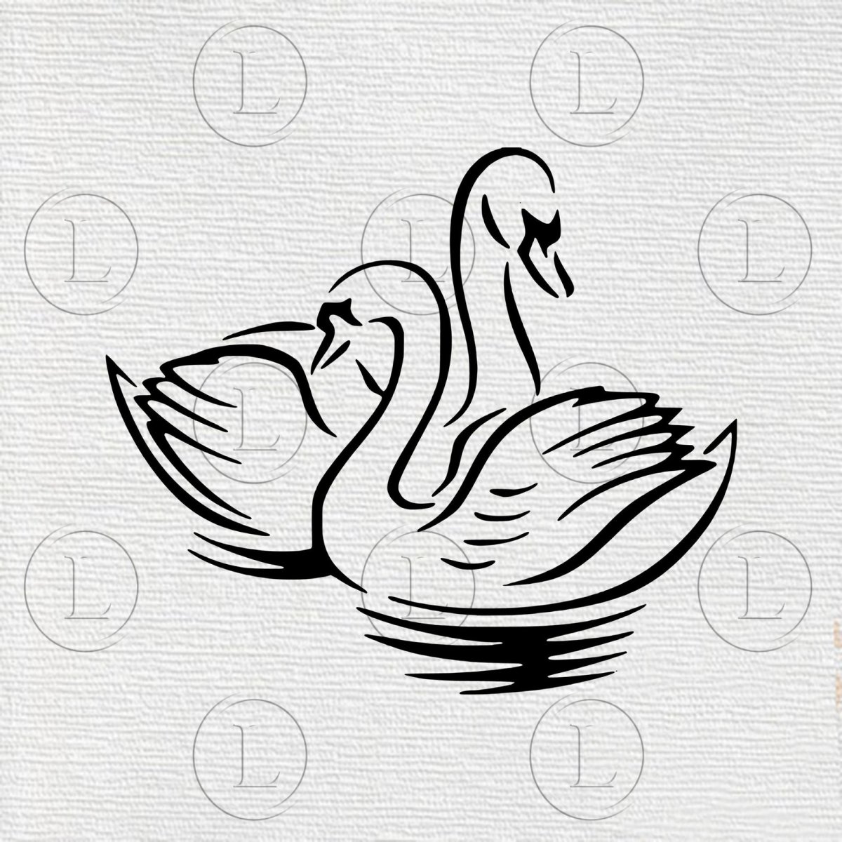 Лебедь трафарет