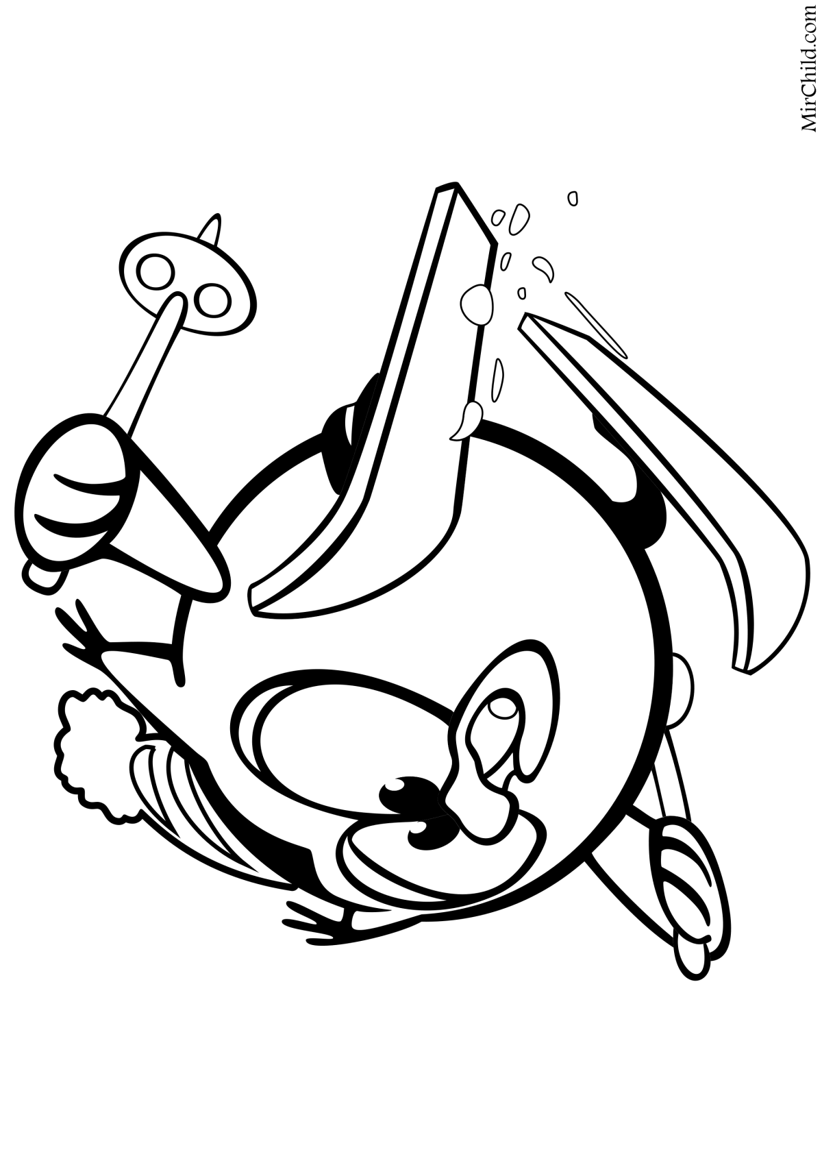 Раскраска Смешарики здоровый образ жизни