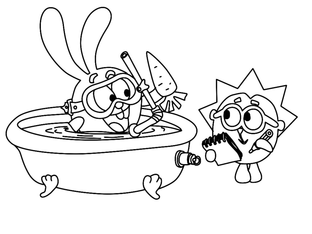 Смешарики раскраска про питание