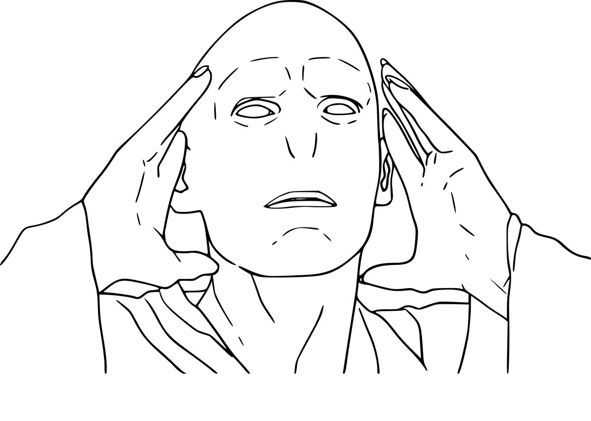 Раскраска Гарри Поттер Воландеморт