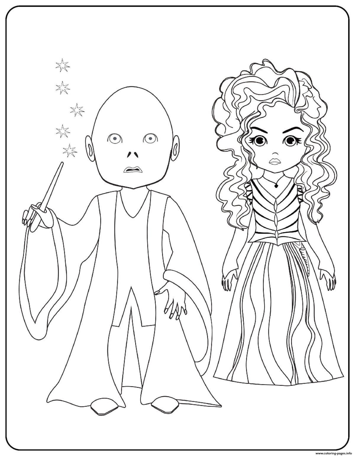 Раскраска Гарри Поттер Воландеморт