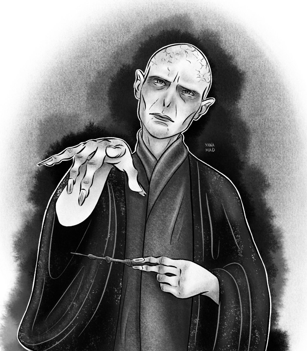 Раскраска Гарри Поттер Волдеморт