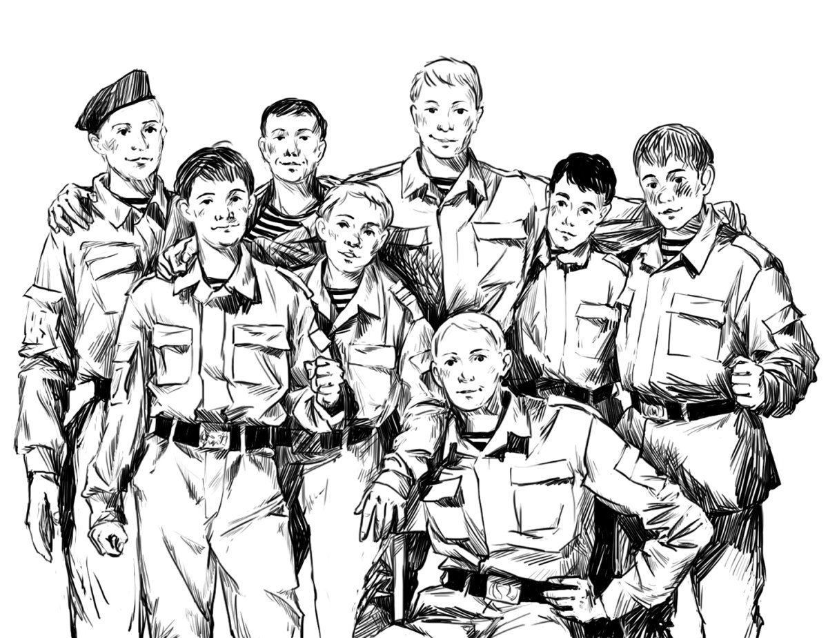 Марширующие солдаты раскраска