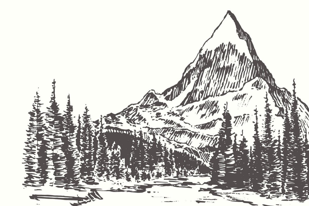 Гравировка горы