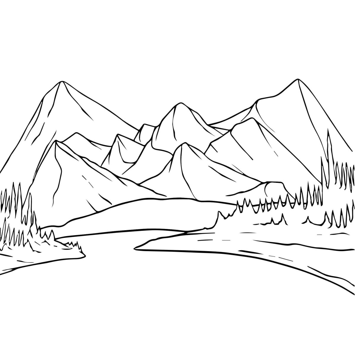 Горы рисунок