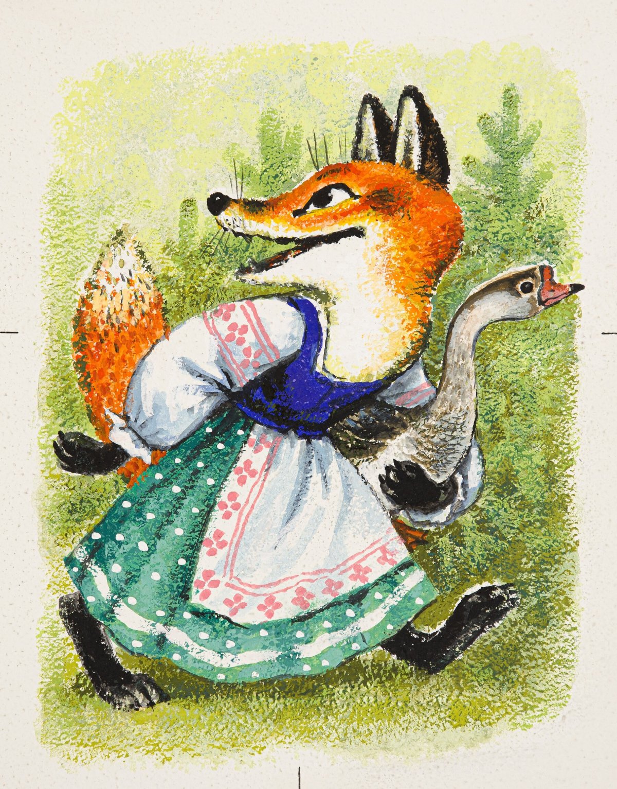 Лиса Сказочная идет по дорожке