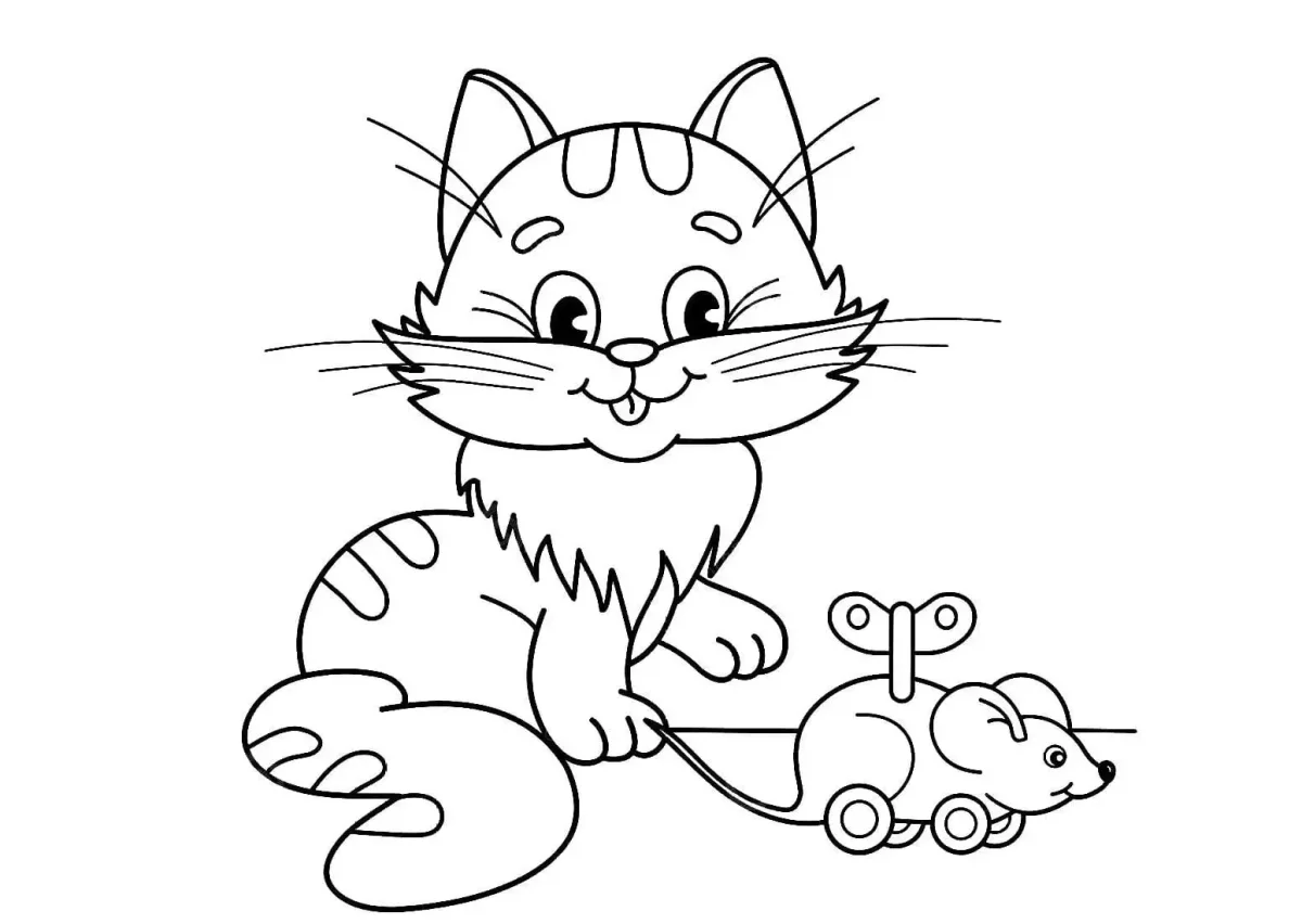 Контур котенка для раскрашивания