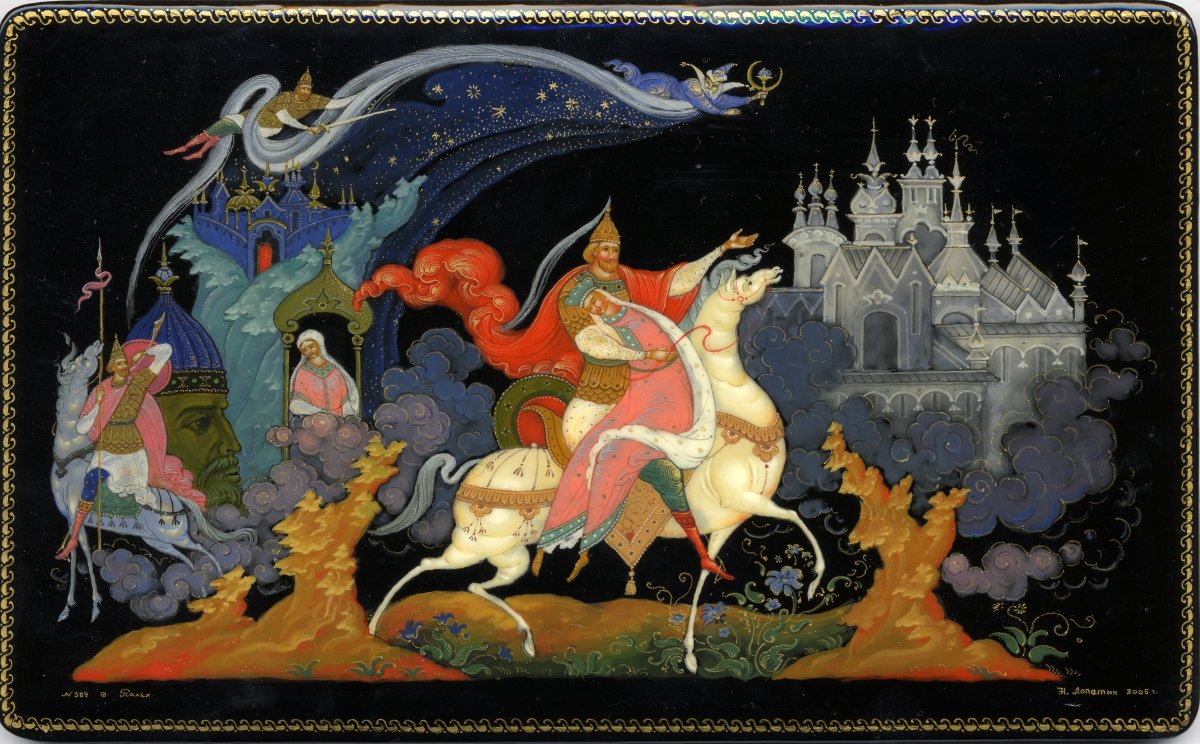 Палехская миниатюра сказки Пушкина