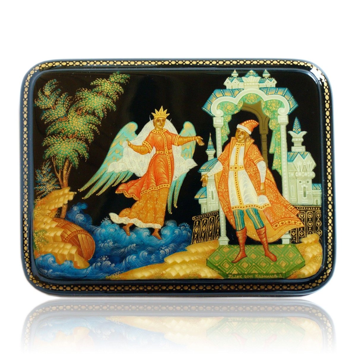 Шкатулка с художественной росписью "в гостях у сказки"