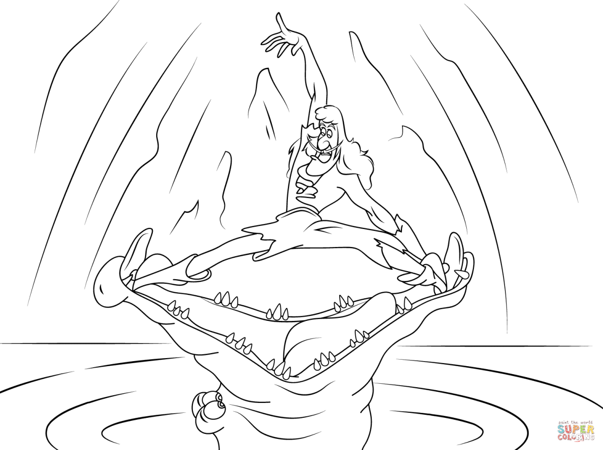 Раскраска Капитан крюк из Питера Пэна