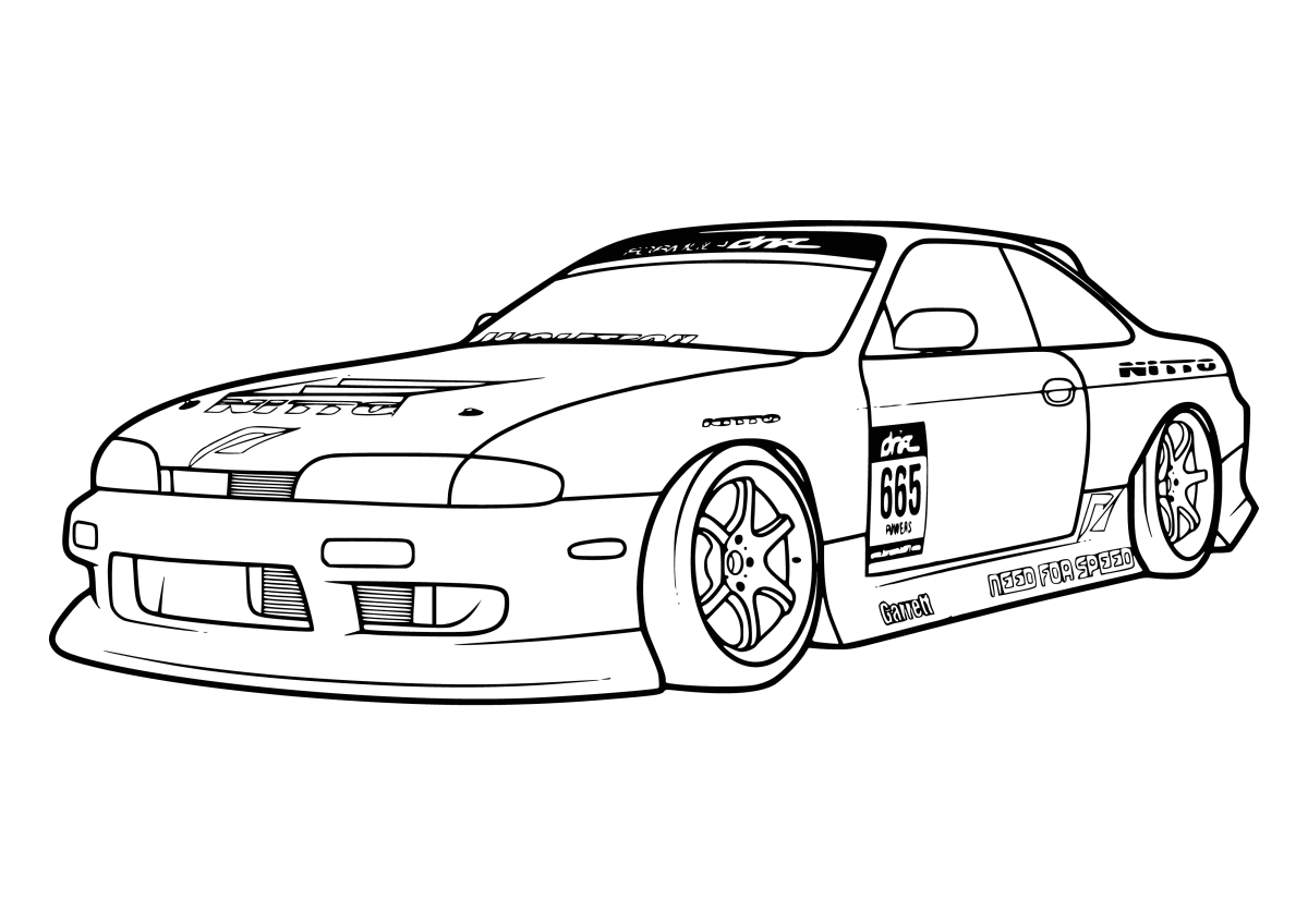 Раскраски машины дрифт