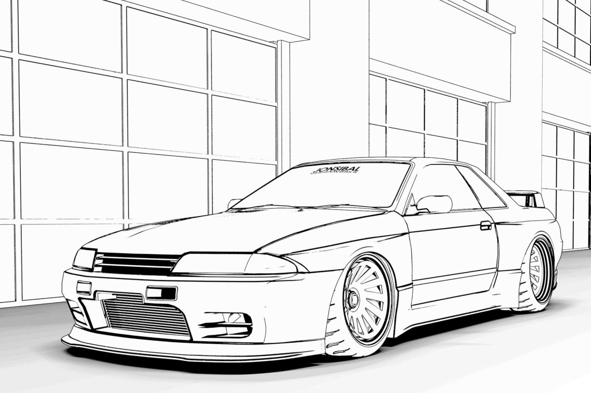 Nissan Skyline r32 раскраска