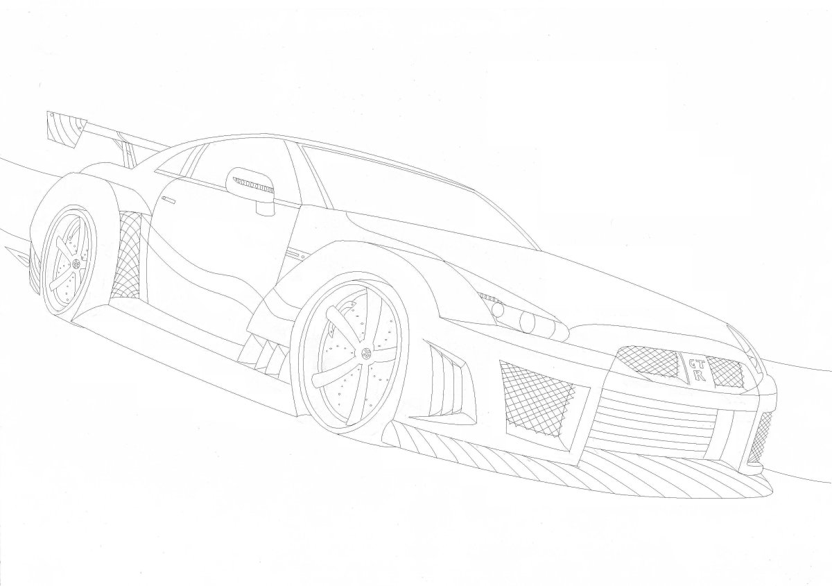 Раскраска Ниссан ГТР
