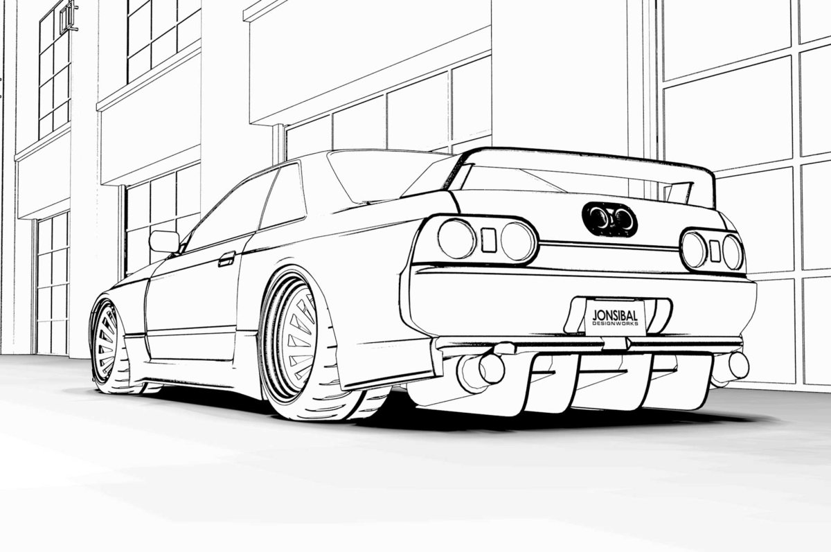 Nissan Skyline r32 раскраска