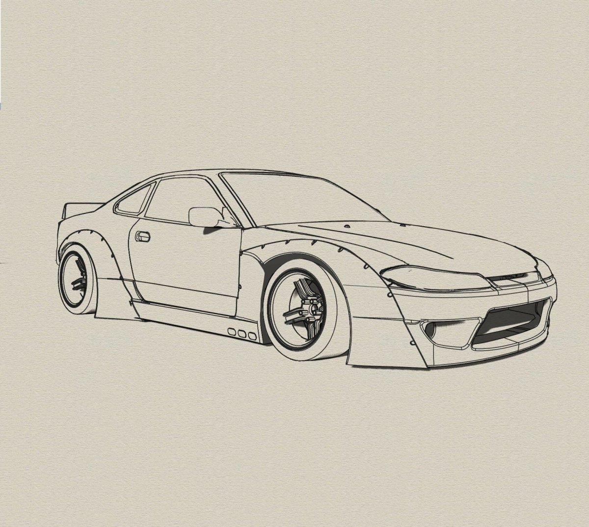 Nissan Silvia s13 рисунок