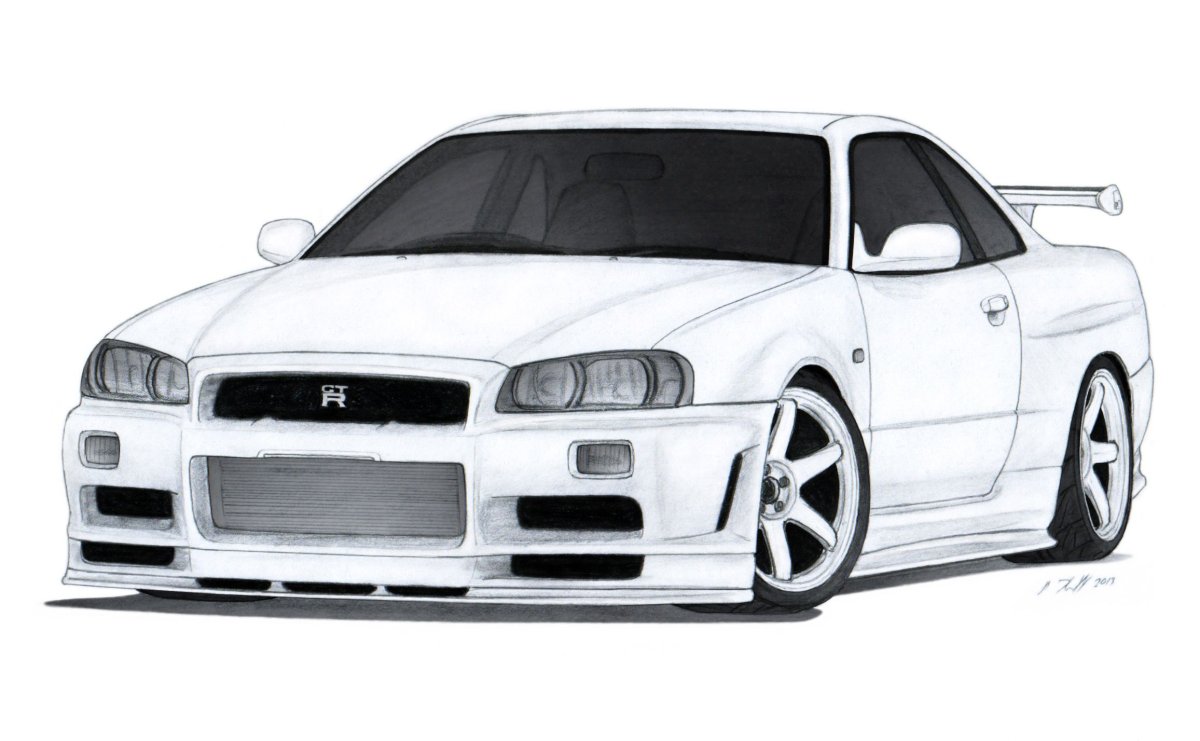 Nissan Skyline GTR r34 draw