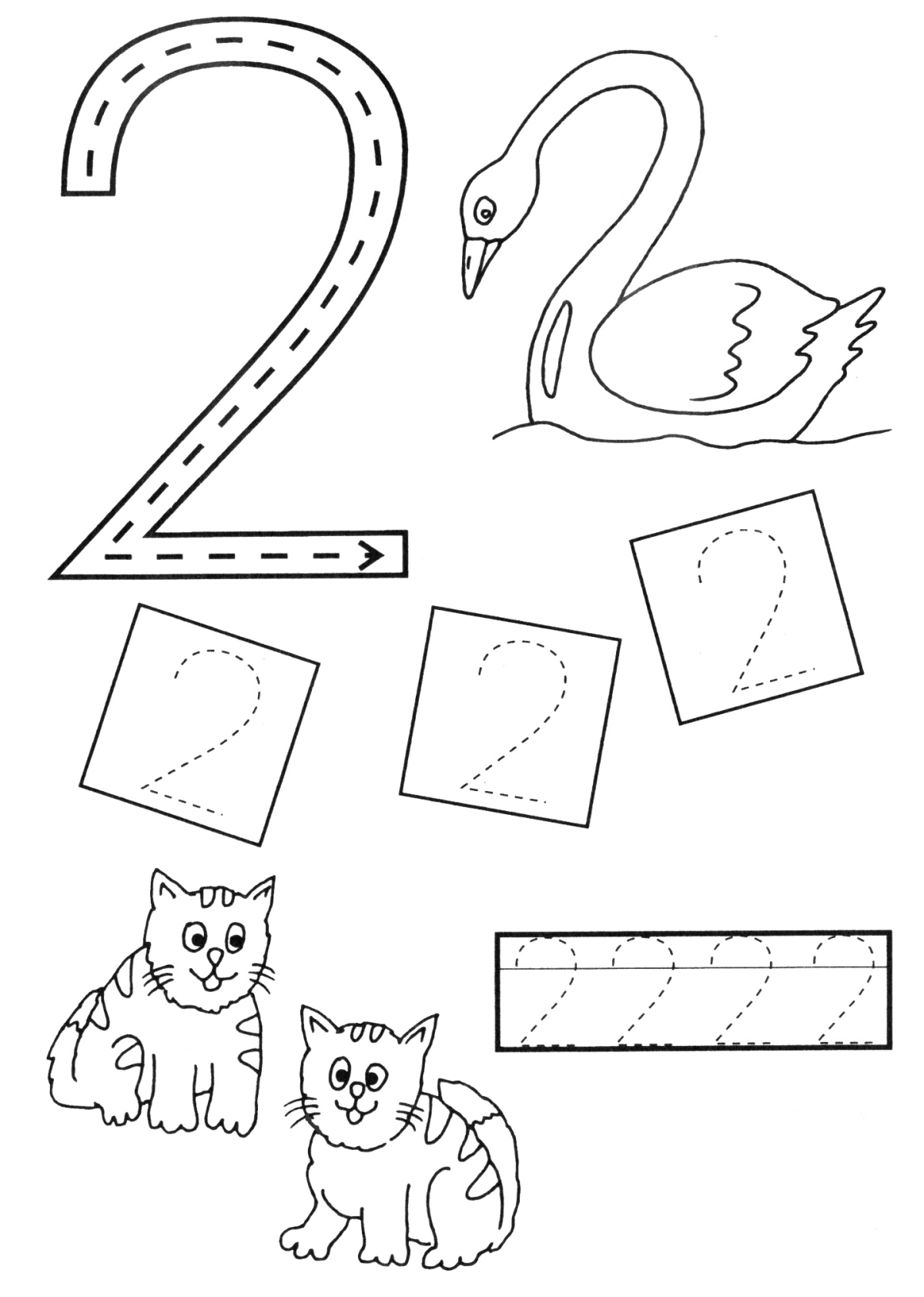 Задания с цифрой 2 для дошкольников по математике