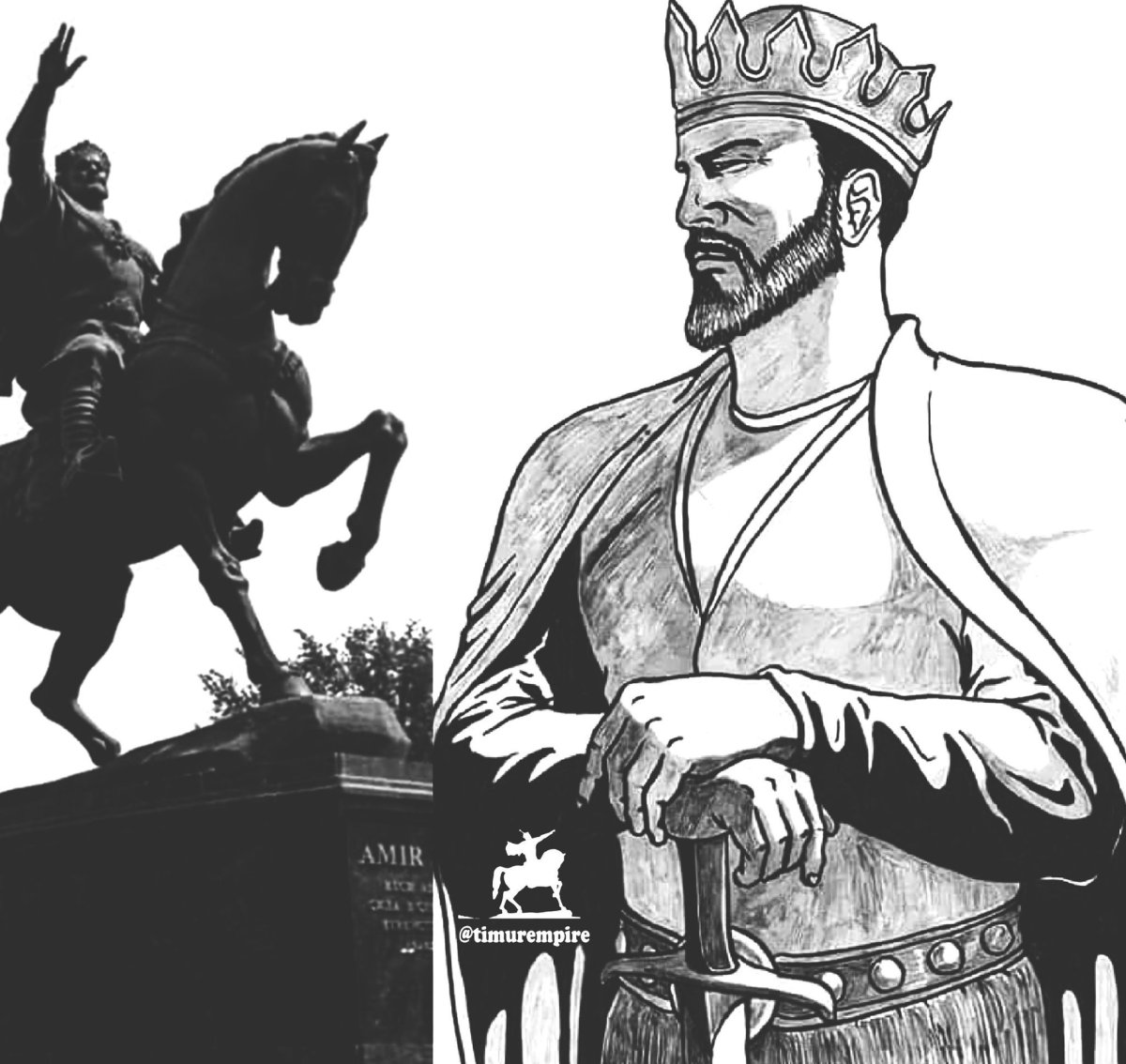 Князь Александр на коне сбоку