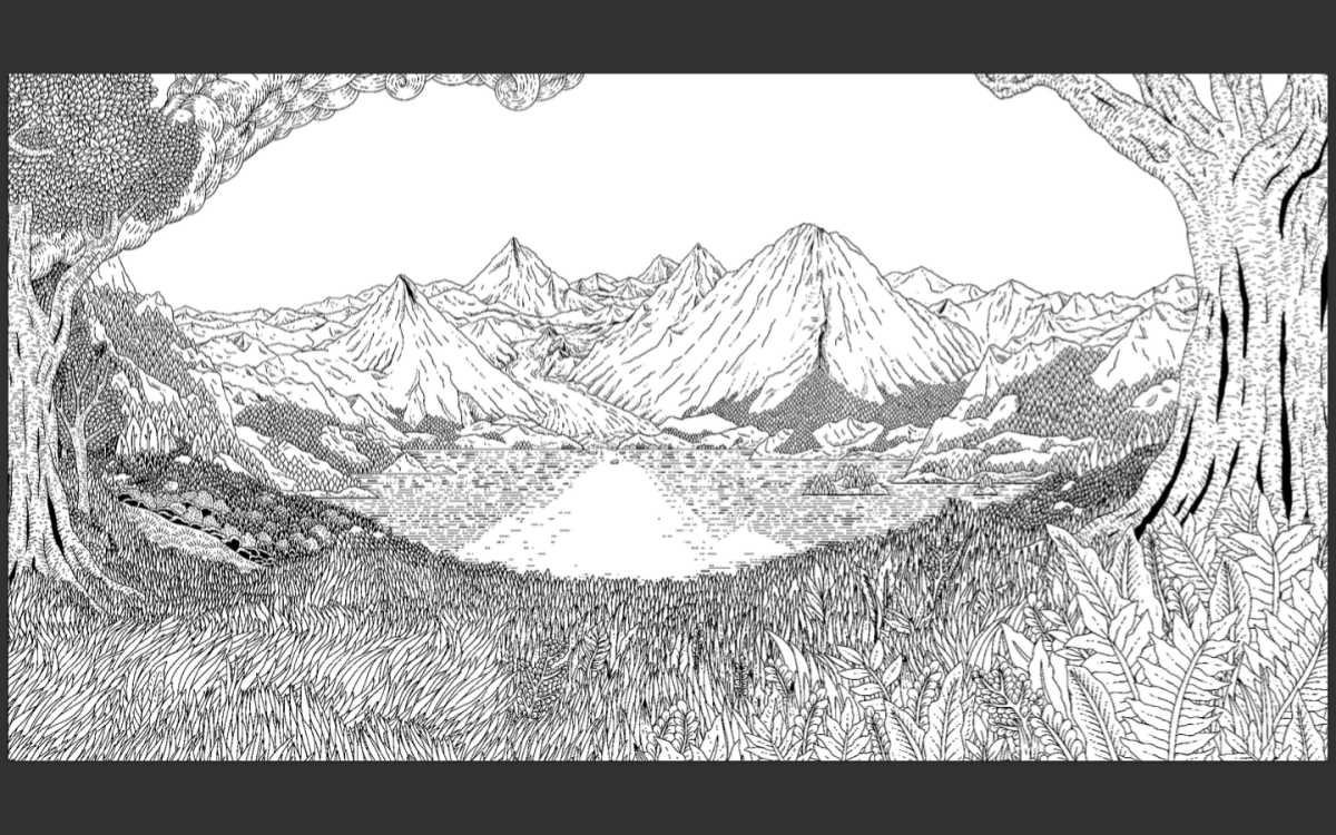 Раскраска пейзаж