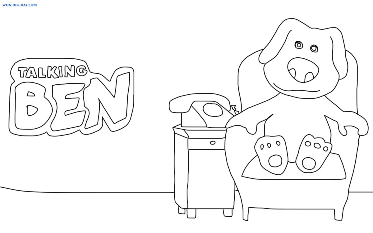 Раскраска говорящий Бен