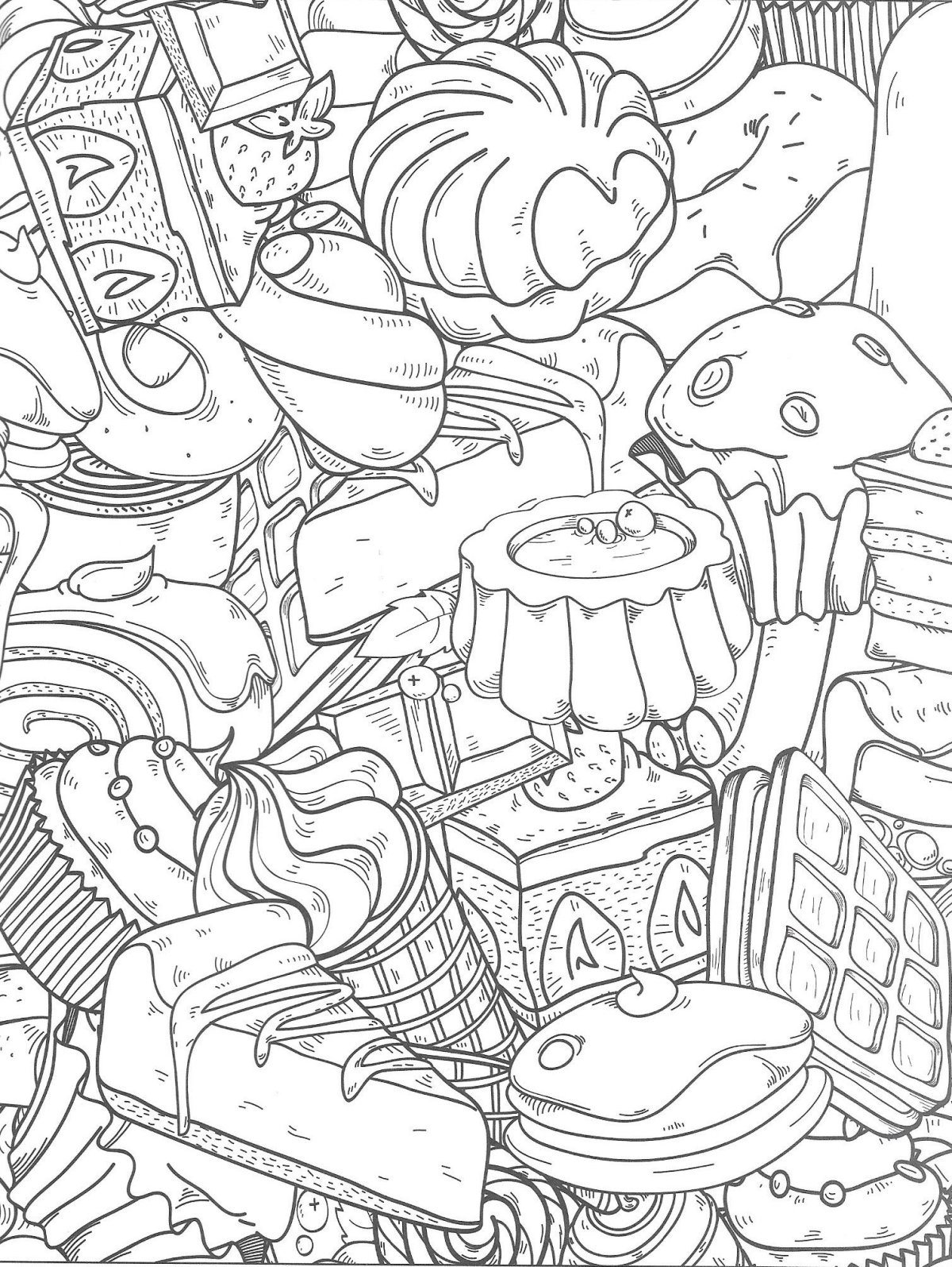 Сладости. Раскраска