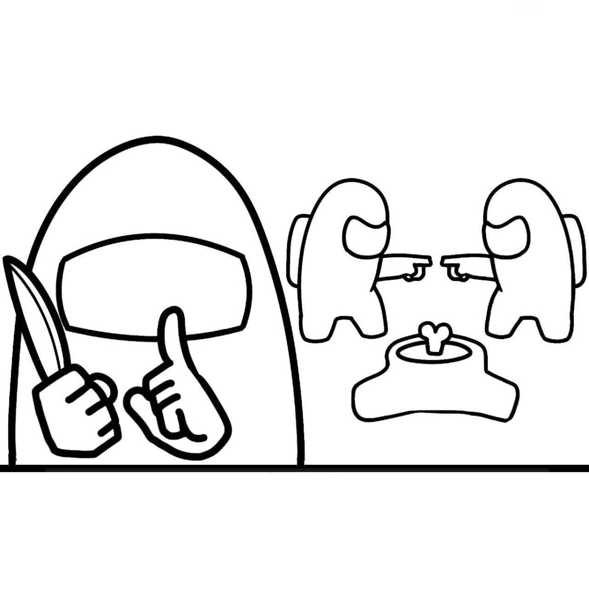 Раскраски амонг АС предатель