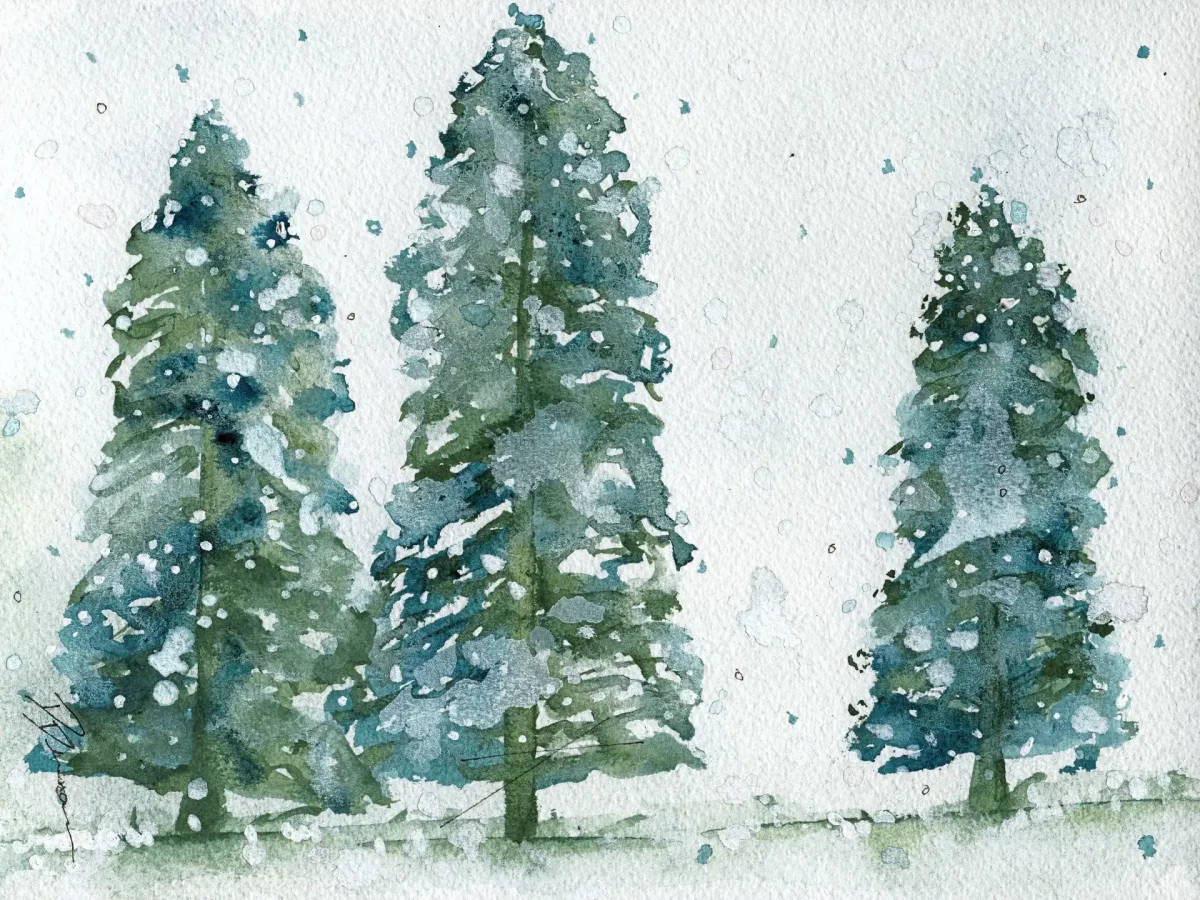 Набросок зимнего леса