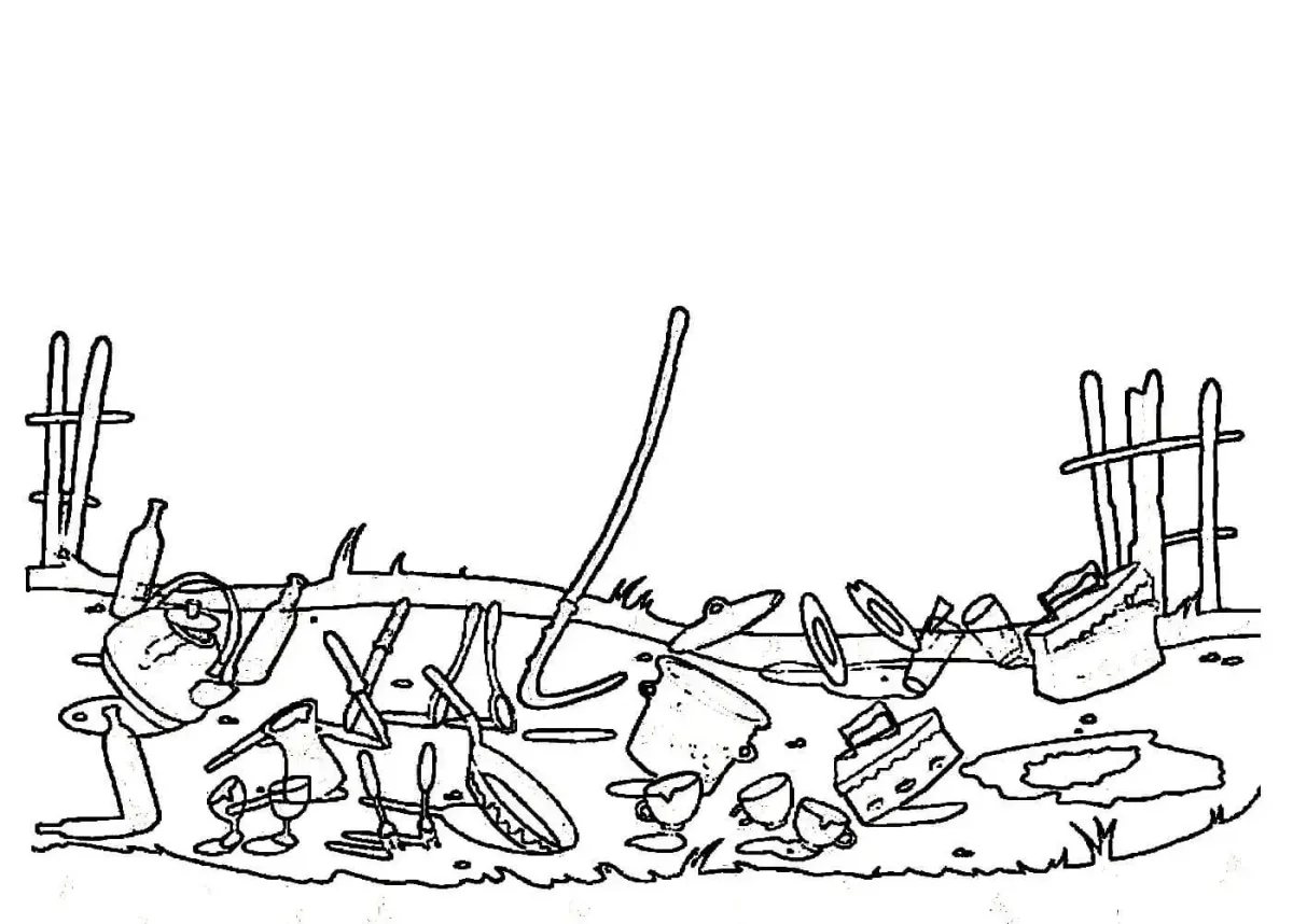 Чуковский Федорино горе раскраска