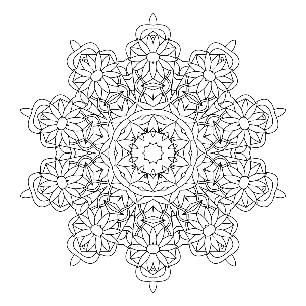 Раскраски Калейдоскоп для взрослых