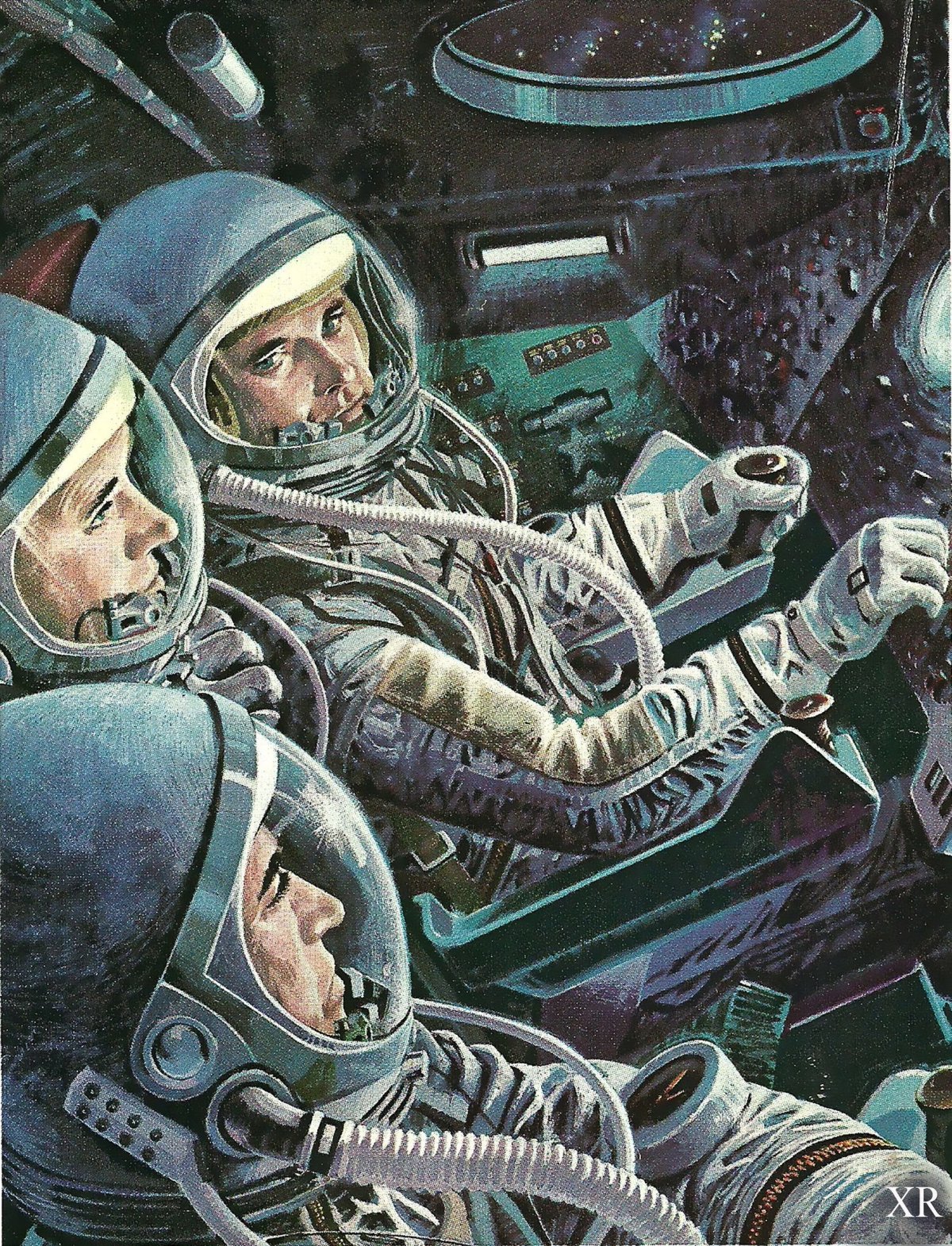 Ретрофутуризм иллюстрации Сида МИДА