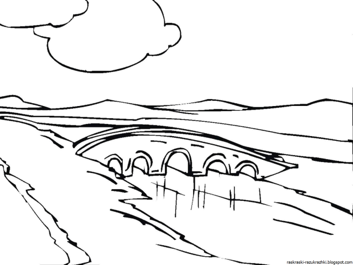 Раскраска река в городе