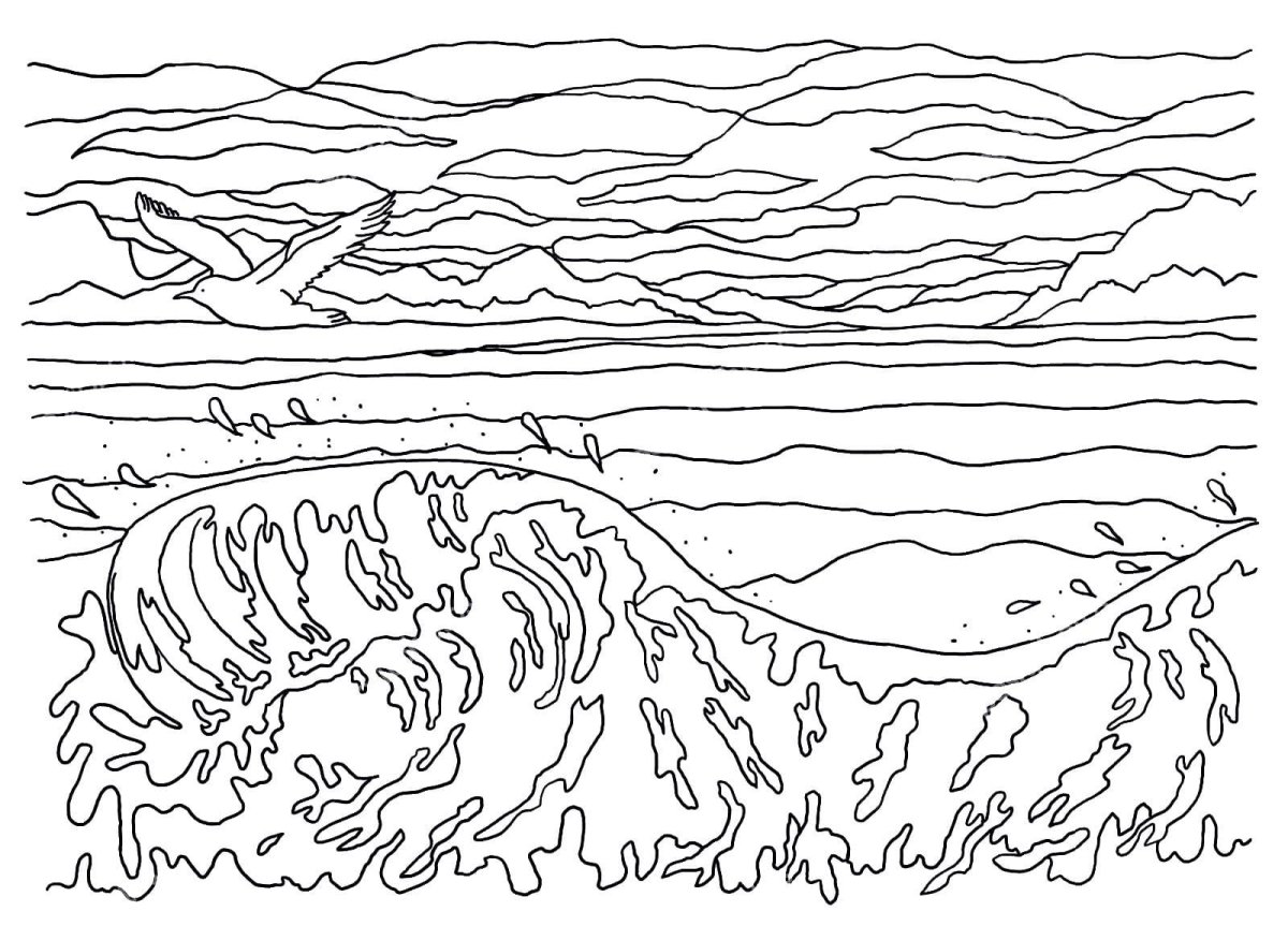 Море раскраска для детей