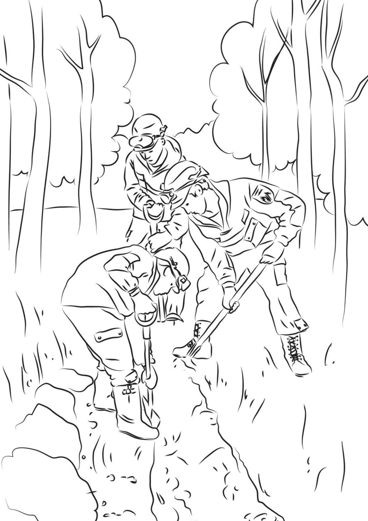 Пожарник раскраска