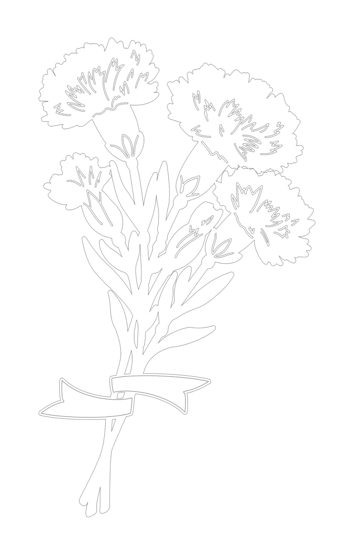 Рисунок гвоздики для раскрашивания