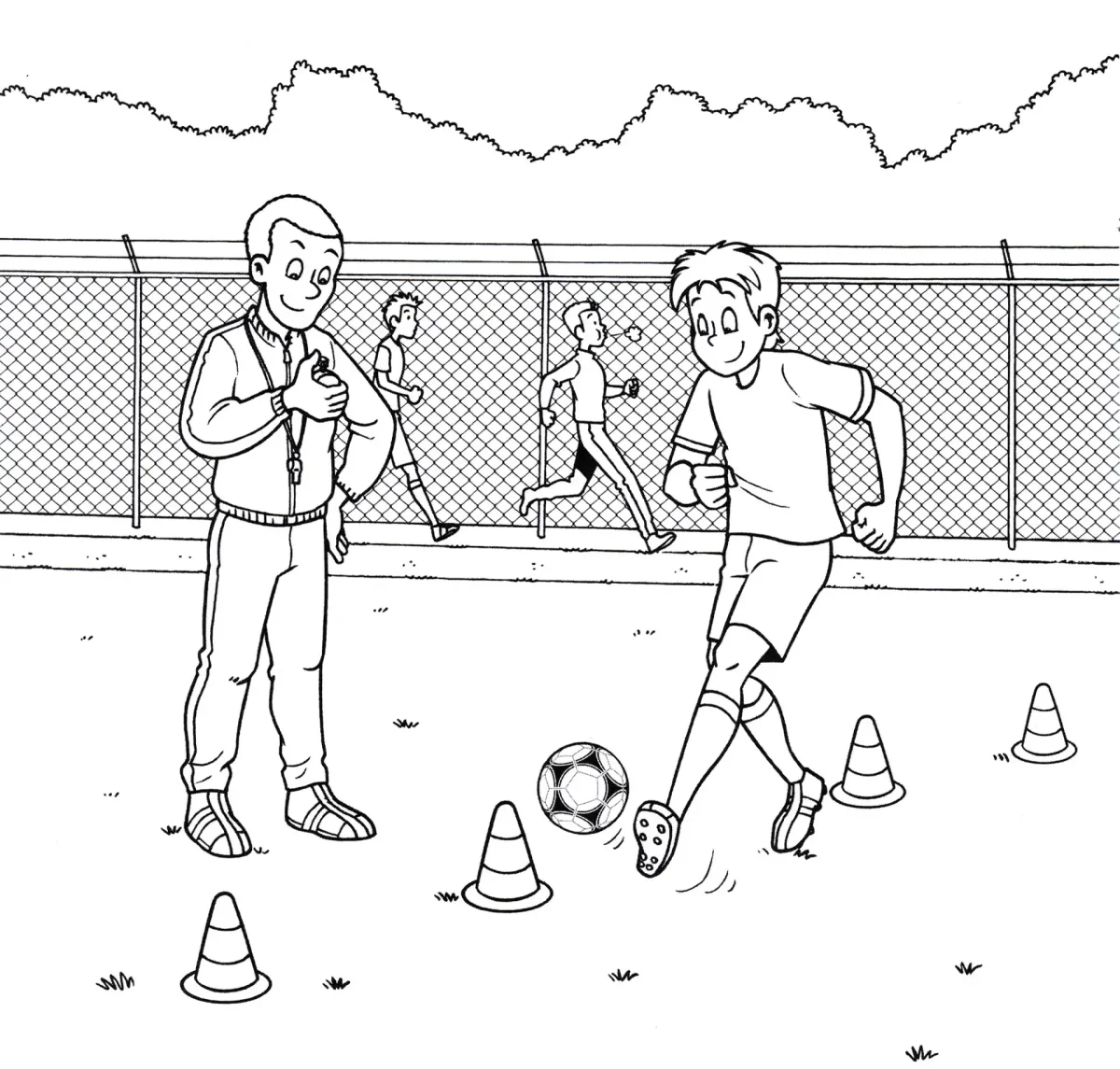 Футбольный тренер раскраска