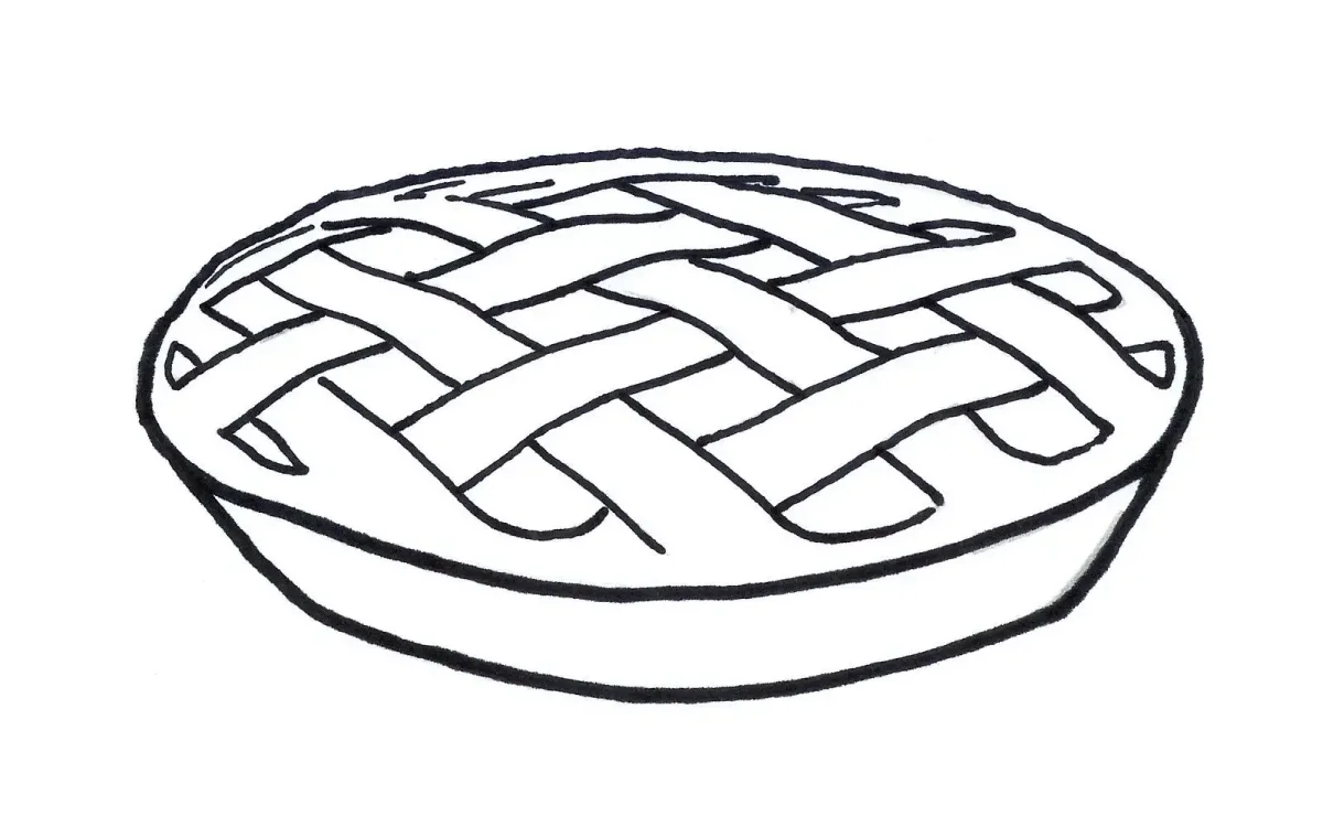 Пирог картинка для детей раскраска