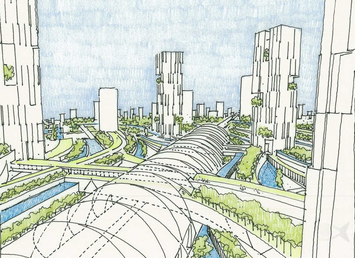Эскиз города будущего
