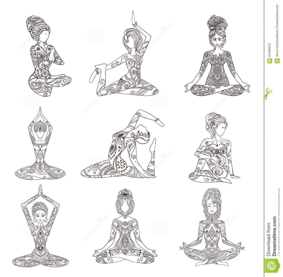 Йога раскраска