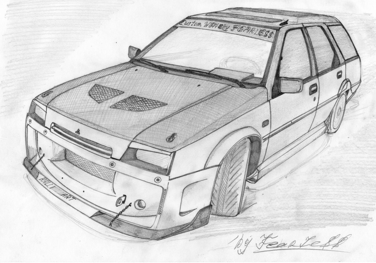 ВАЗ 2109 карандашом спереди