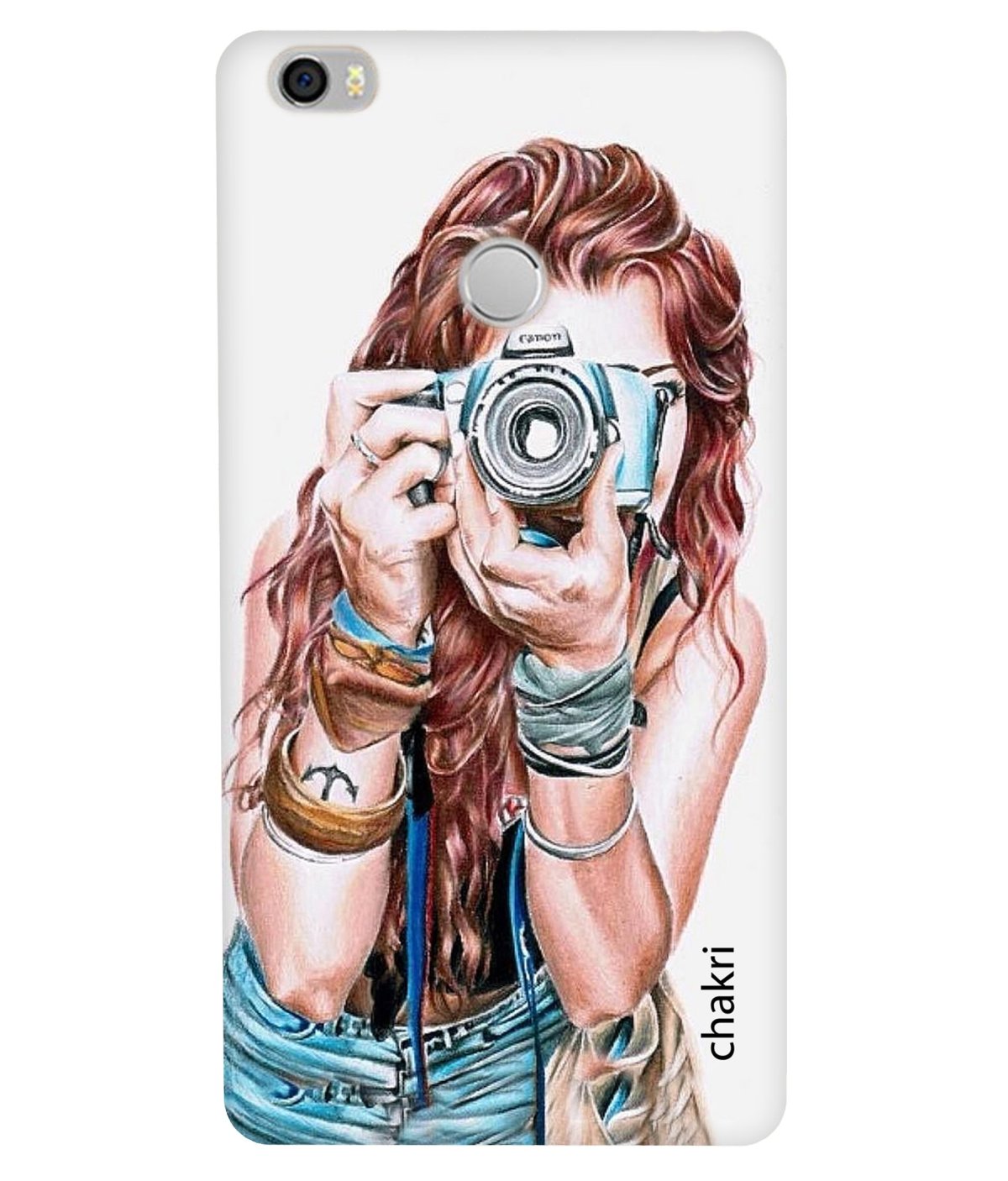 Нарисованная девушка с фотоаппаратом