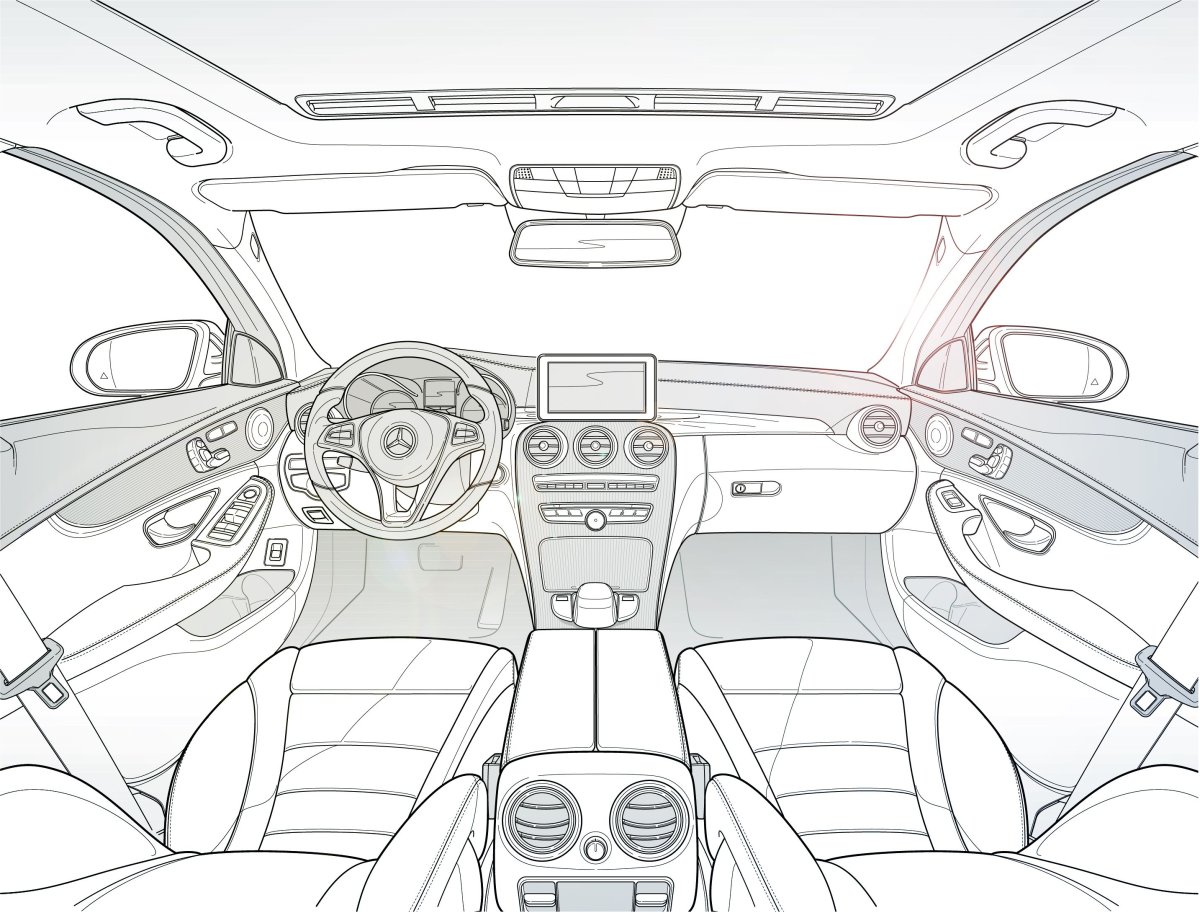 Мерседес w222 салон чертеж