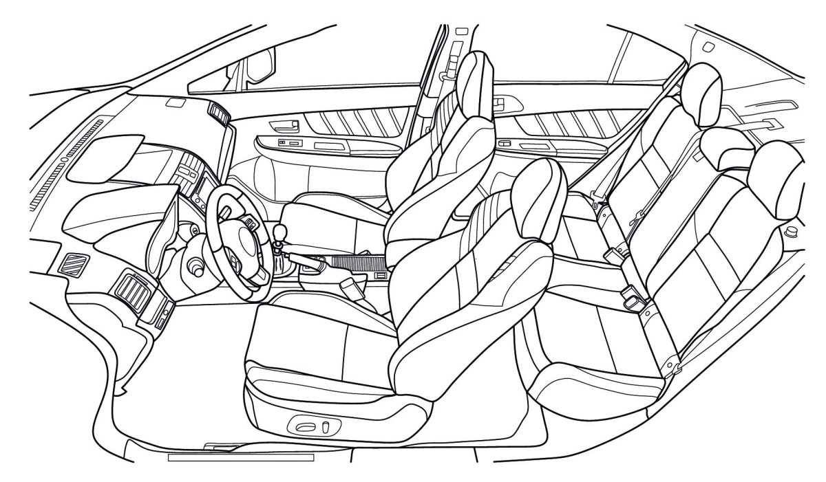 Раскраска автомобиль внутри
