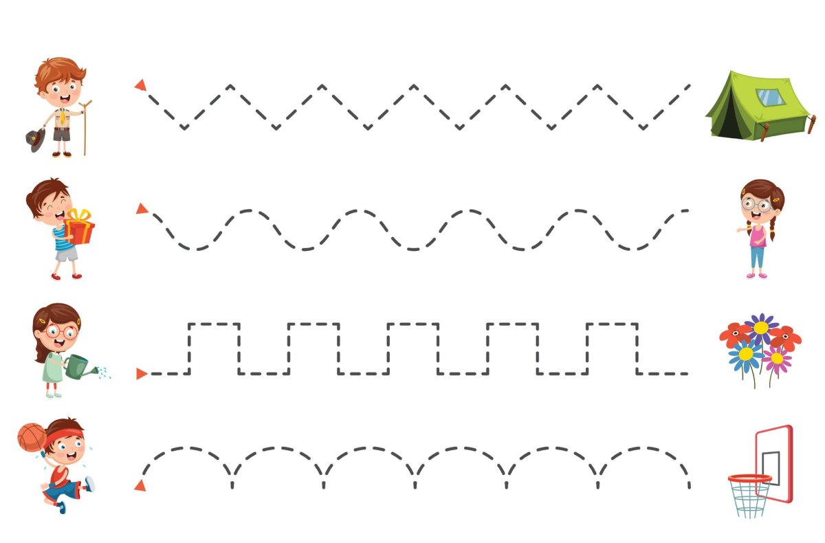 Упражнения по графомоторике для детей 4-5 лет
