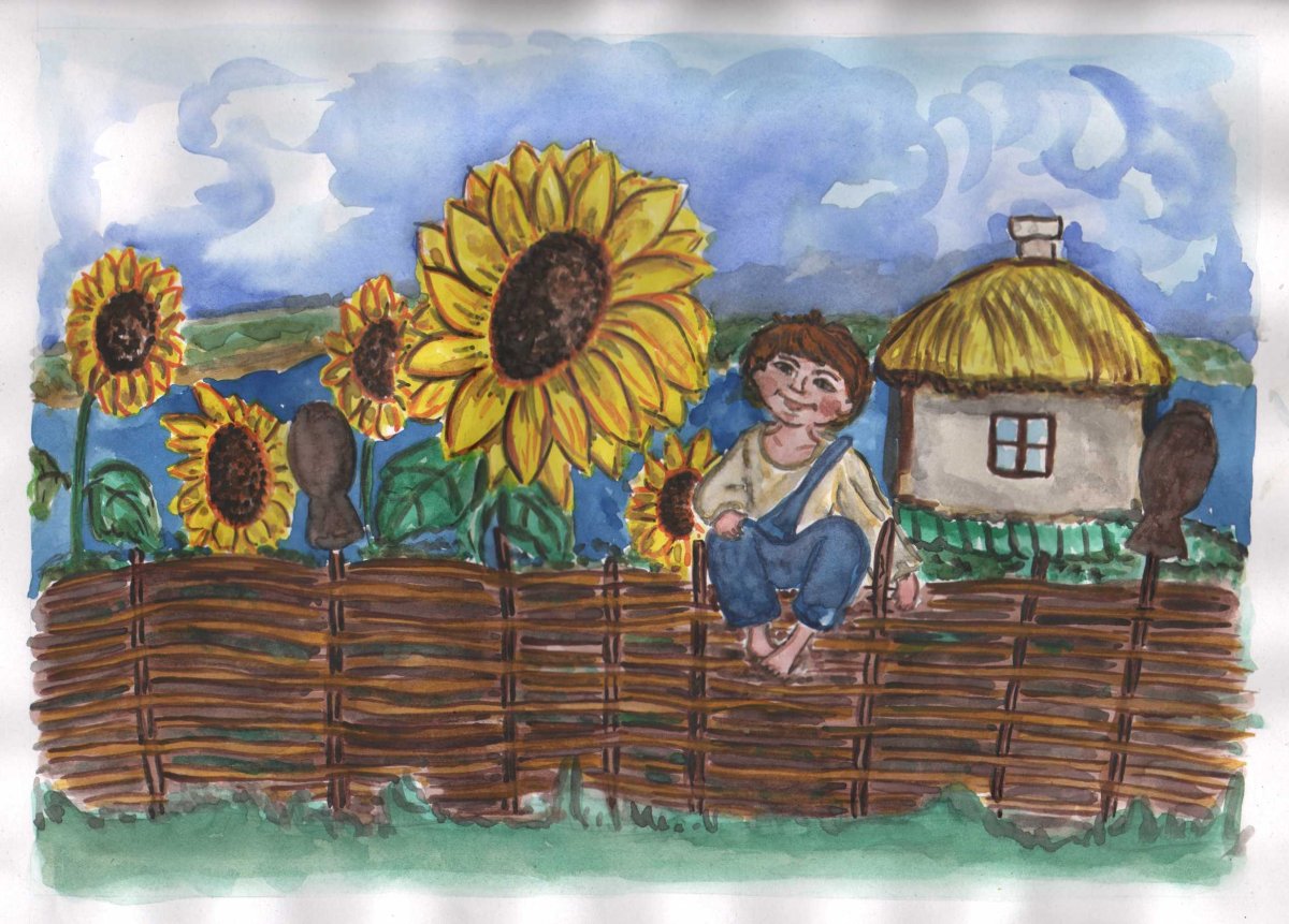 Иллюстрация к рассказу Петька на даче