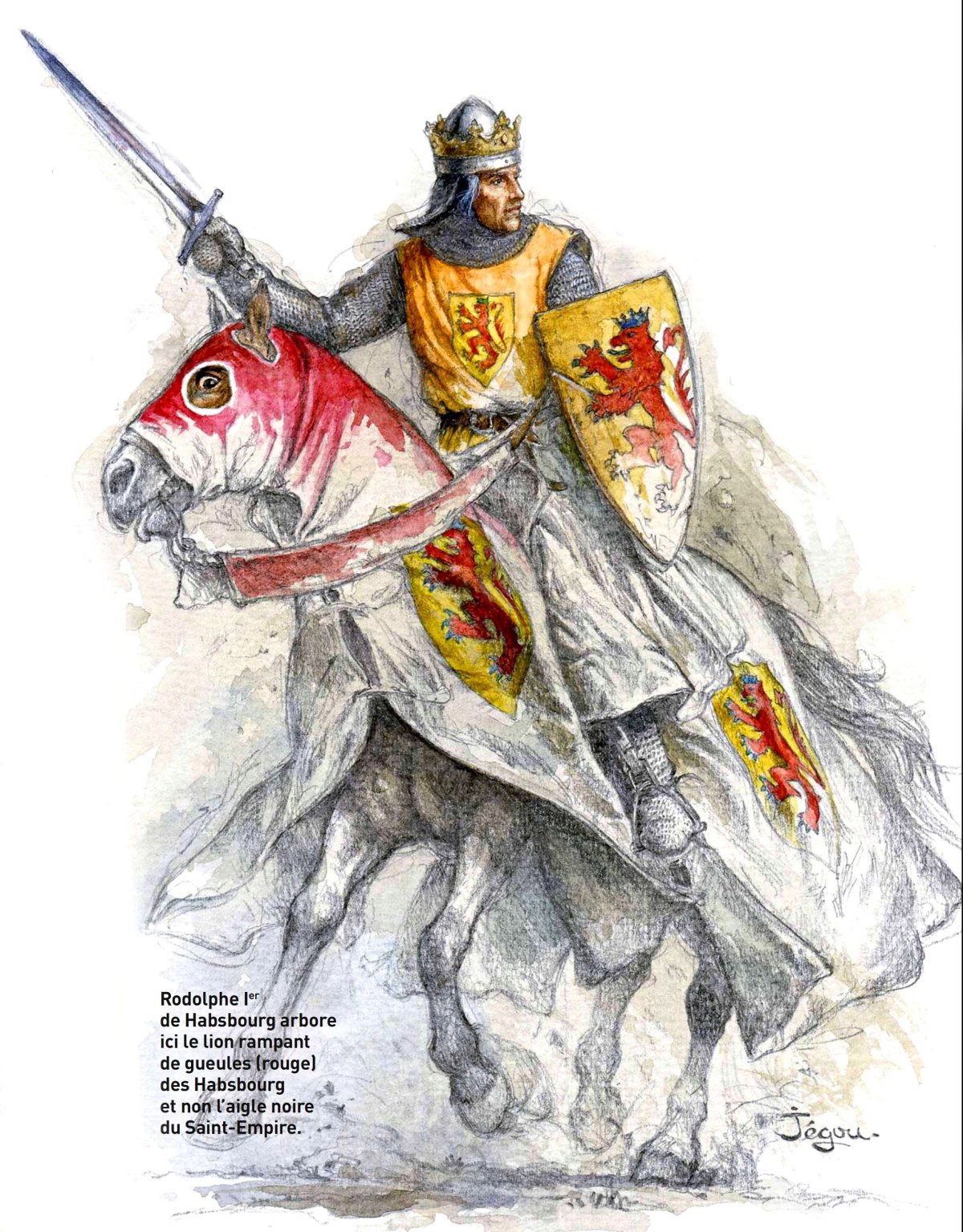 Рыцарь средневековья рисунок цветной