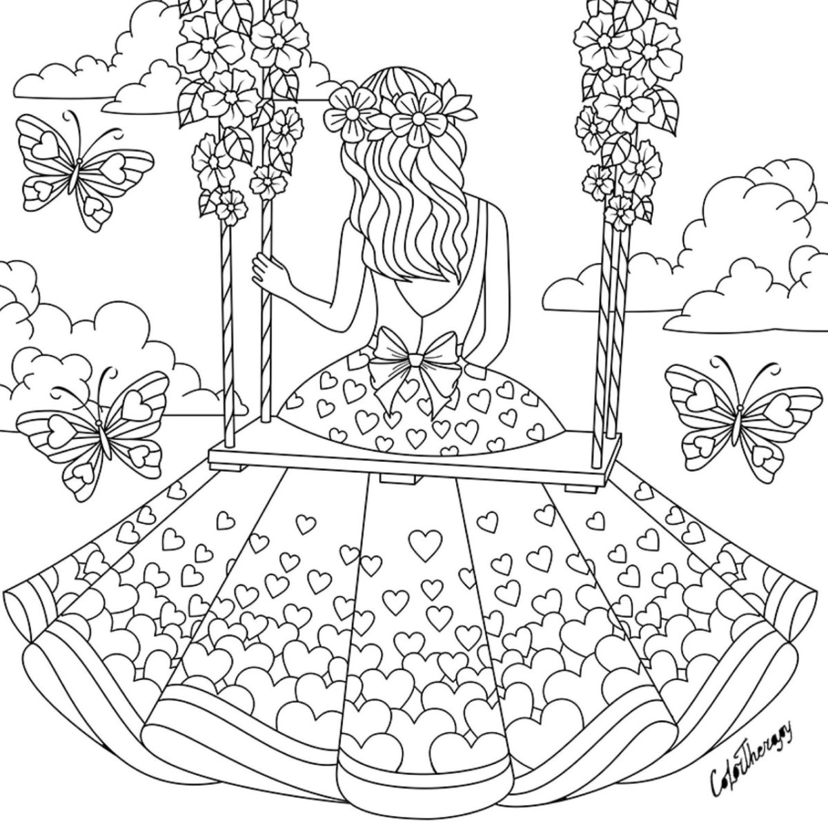 Ангел раскраска сложная